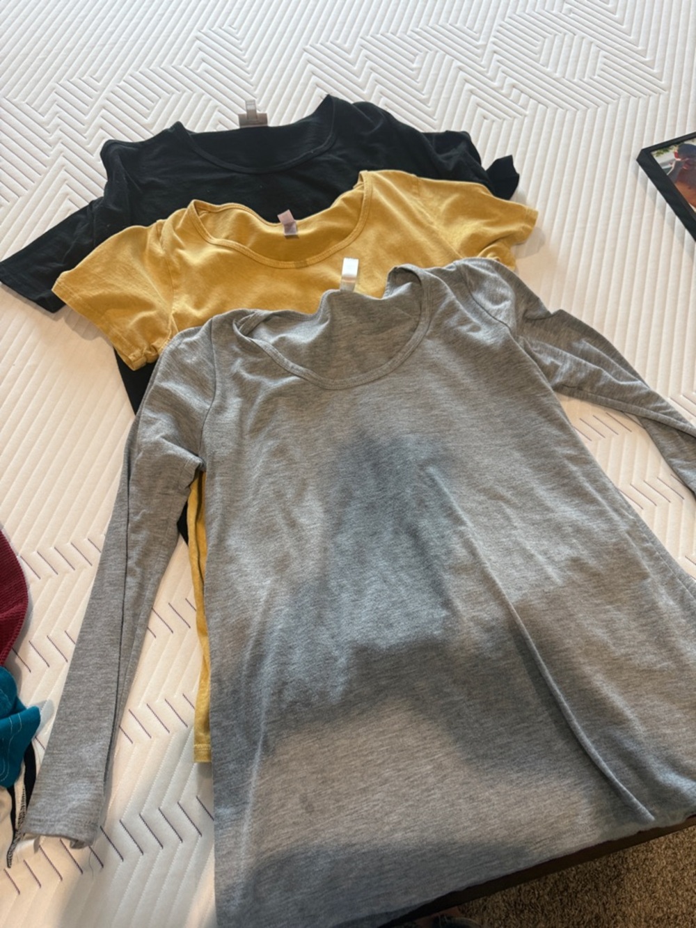 LuLaRoe Women's Long Sleeve Top Trio in Gray, Mustard, Black